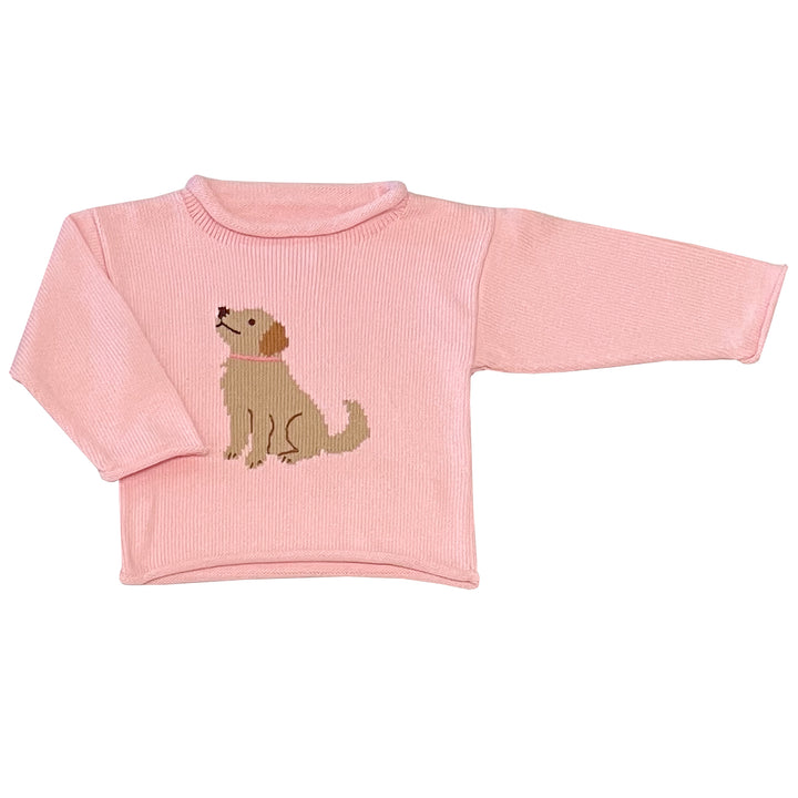 Goldie The Retriever Roll Neck Sweater-Pink