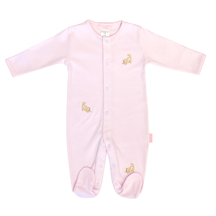 Goldie The Retriever Embroidered Footed Romper