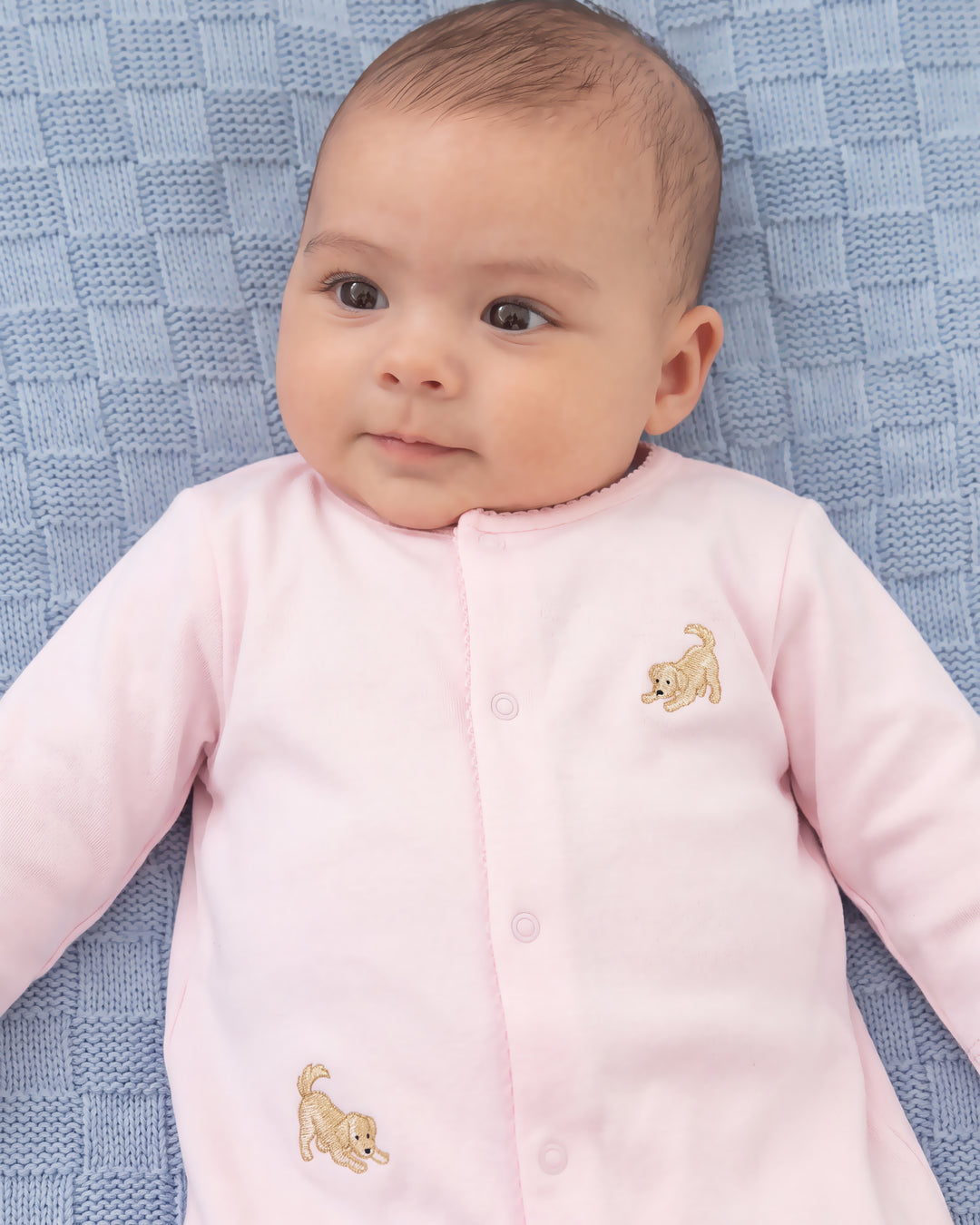 Goldie The Retriever Embroidered Footed Romper