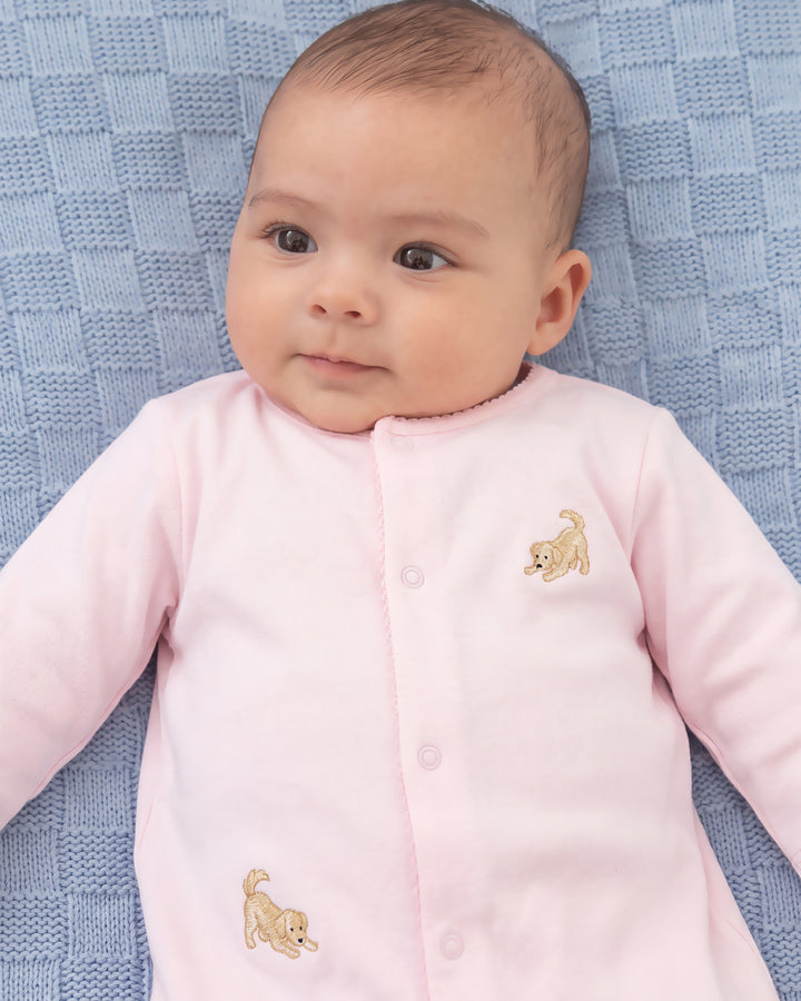 Goldie The Retriever Embroidered Footed Romper