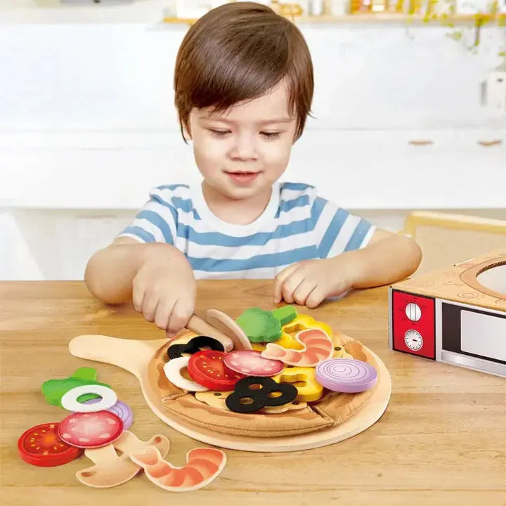 Perfect Pizza Wooden Playset-Kitchen Pizza Oven & Delivery Box