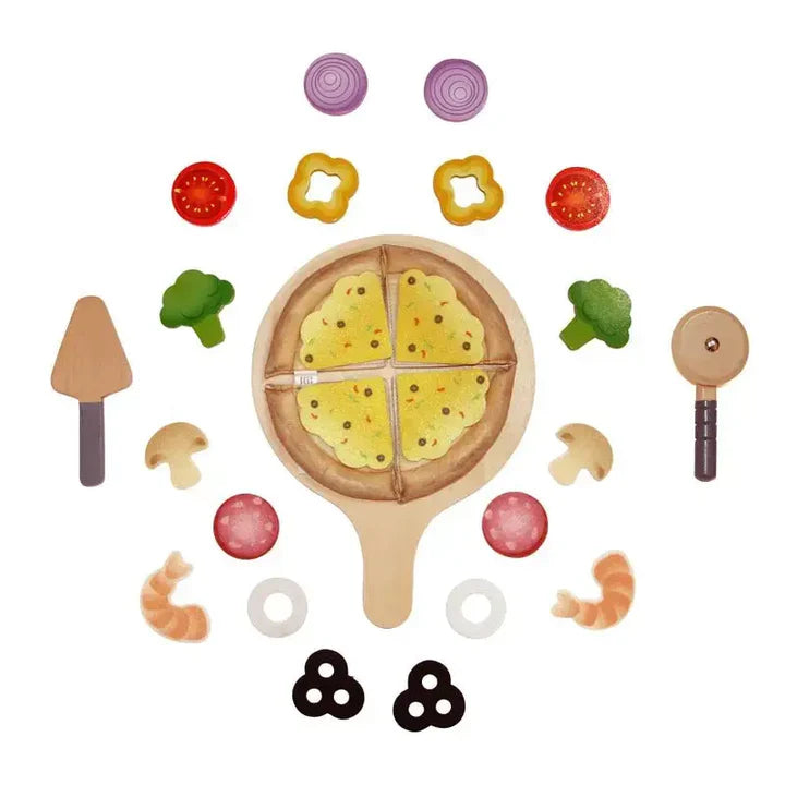 Perfect Pizza Wooden Playset-Kitchen Pizza Oven & Delivery Box