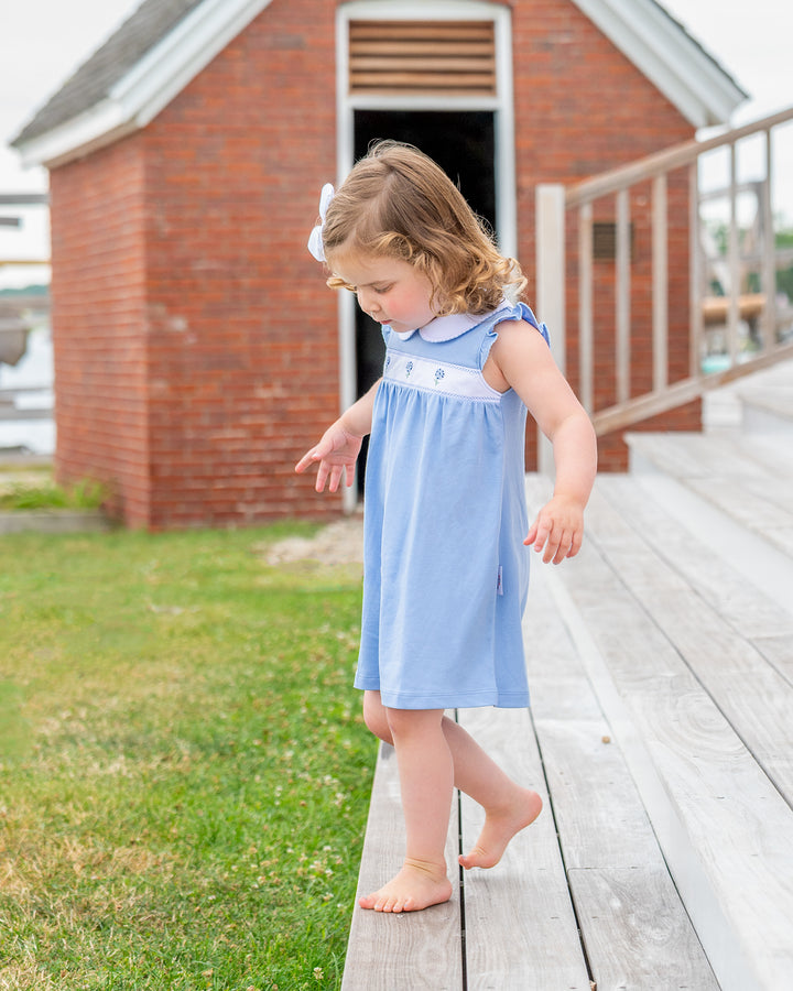 Hydrangeas in Bloom Hand-Embroidered Dress