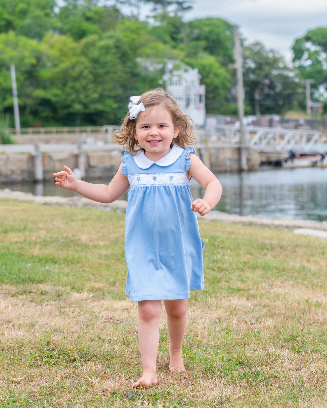 Hydrangeas in Bloom Hand-Embroidered Dress