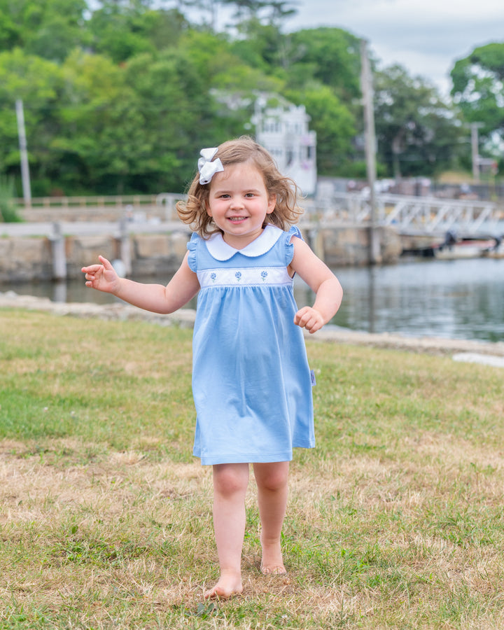 Hydrangeas in Bloom Hand-Embroidered Dress