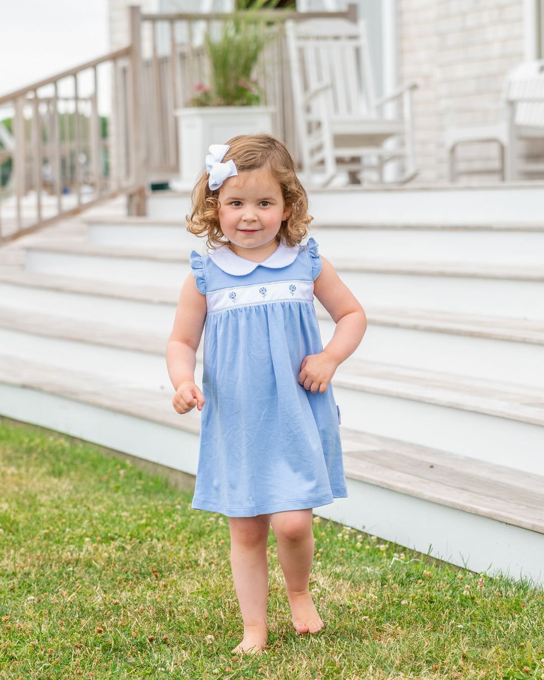 Hydrangeas in Bloom Hand-Embroidered Dress