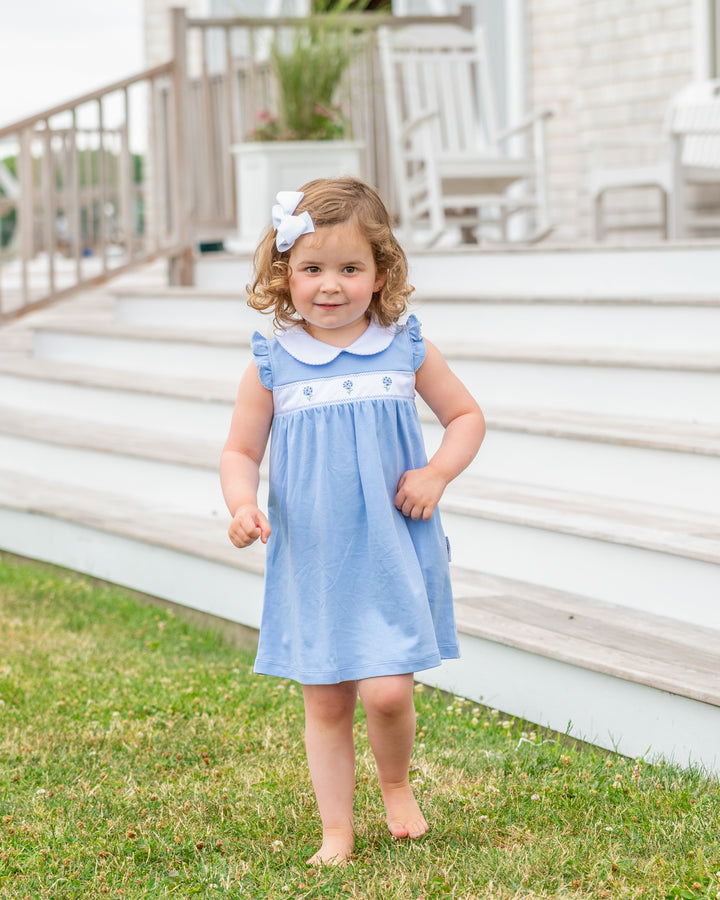 Hydrangeas in Bloom Hand-Embroidered Dress