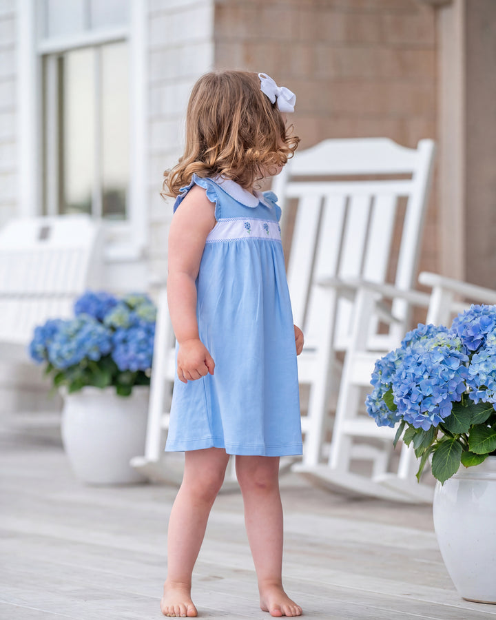 Hydrangeas in Bloom Hand-Embroidered Dress