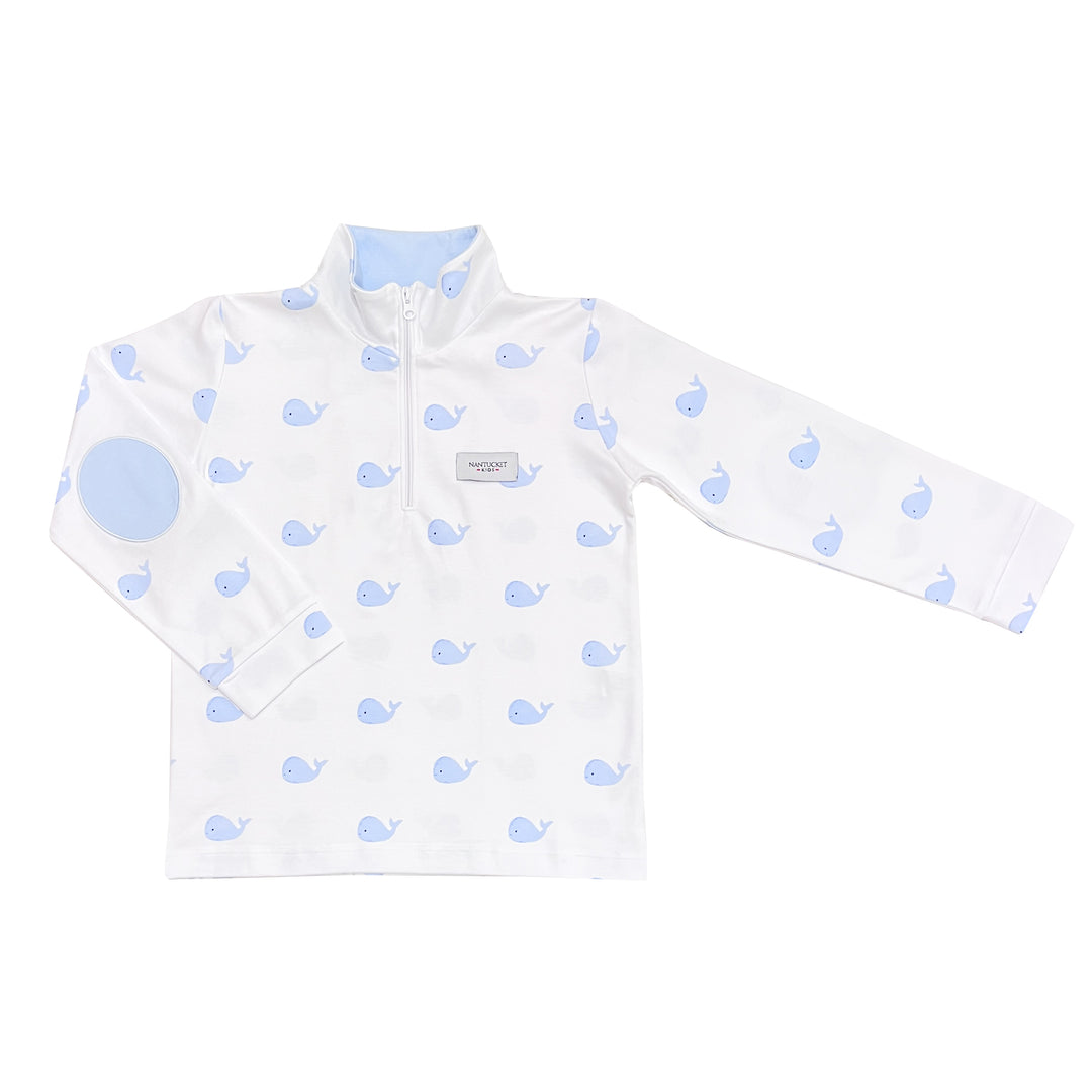 Whale Watch Quarter Zip-Chatham Bars Blue