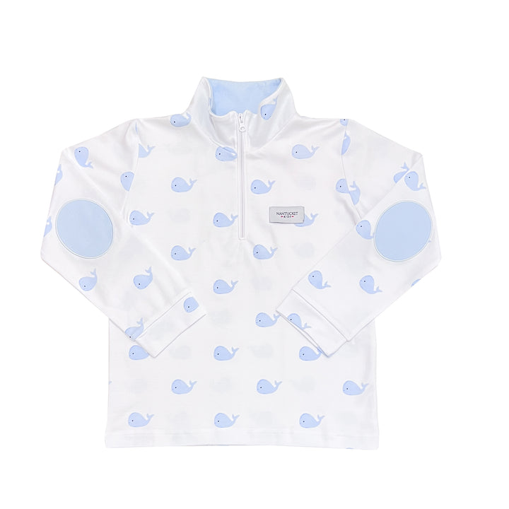 Whale Watch Quarter Zip-Chatham Bars Blue