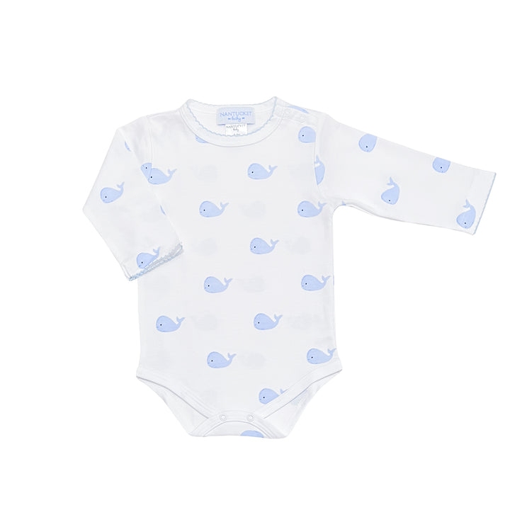 Whale Watch Essentials Pima Bodysuit-Chatham Bars Blue