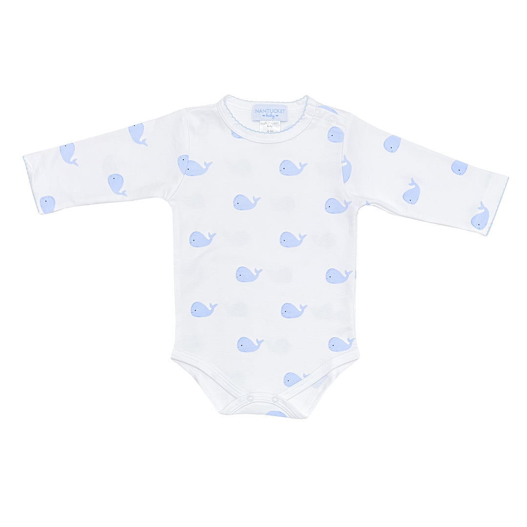 Whale Watch Essentials Pima Bodysuit-Chatham Bars Blue