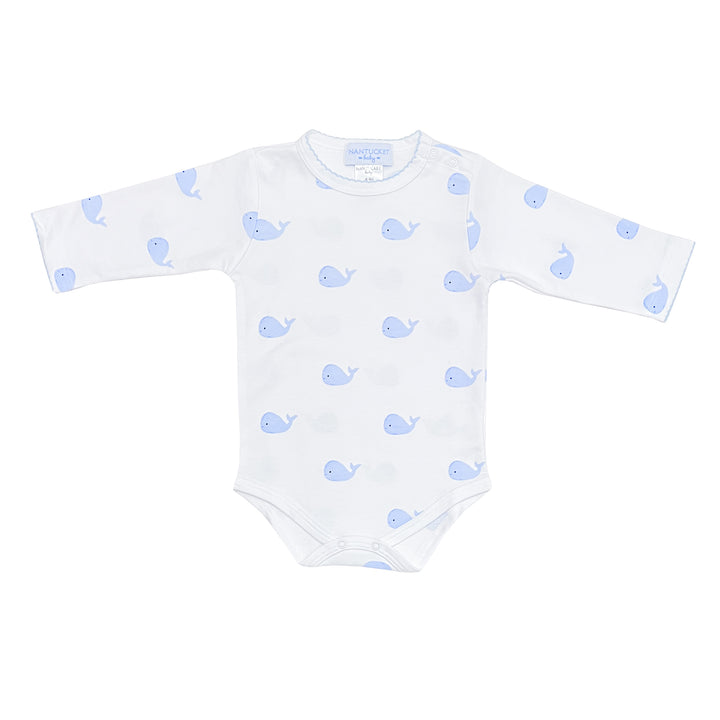 Whale Watch Essentials Pima Bodysuit-Chatham Bars Blue