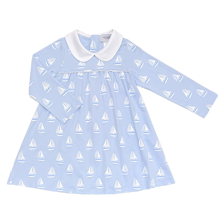 Smooth Sailing Pima Play Dress-Chatham Bars Blue