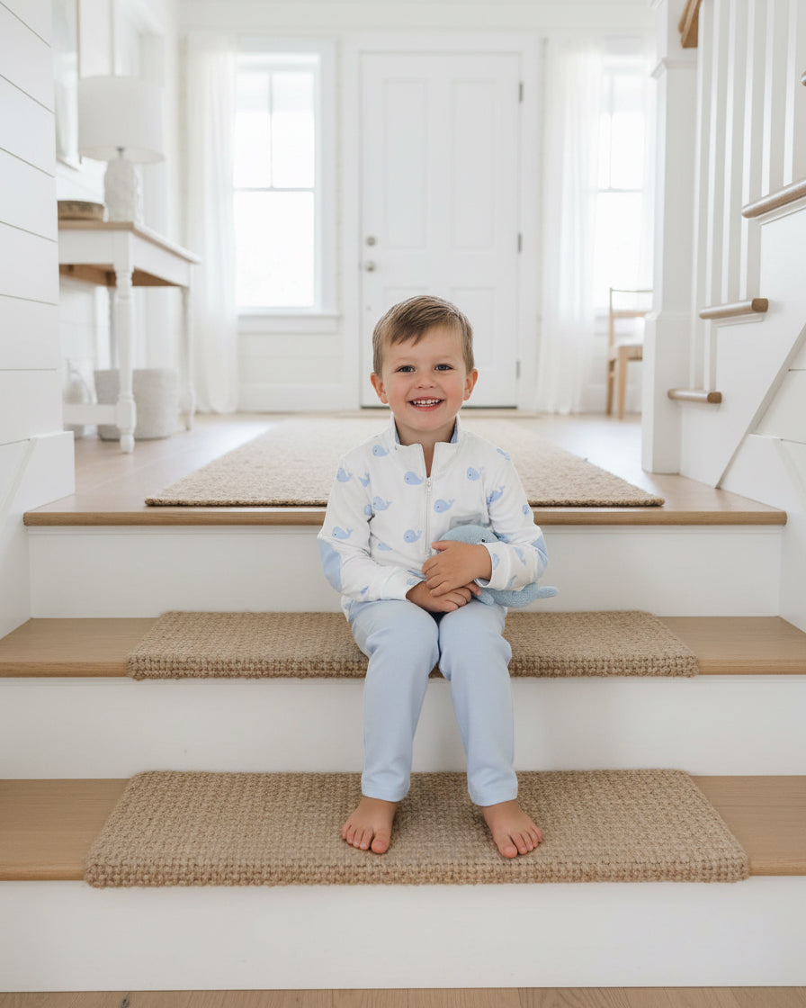 Whale Watch Quarter Zip-Chatham Bars Blue