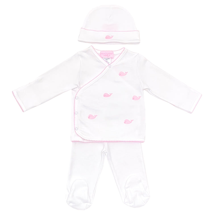 Embroidered Whale Watch Take Me Home Set-Peony