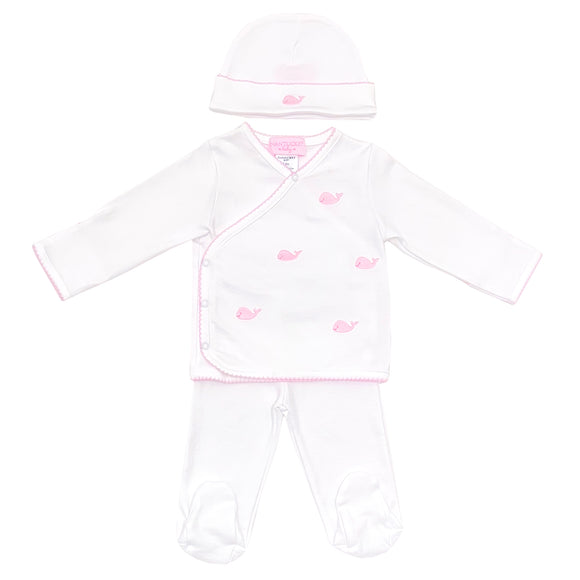 Embroidered Whale Watch Take Me Home Set-Peony