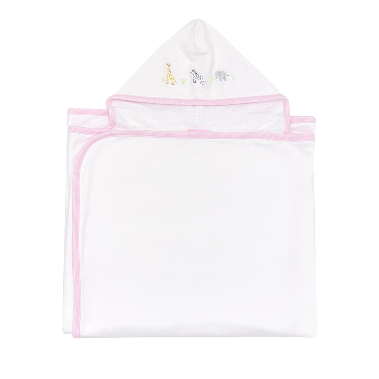 All Aboard The Ark Oversized Hooded Towel-Peony Trim