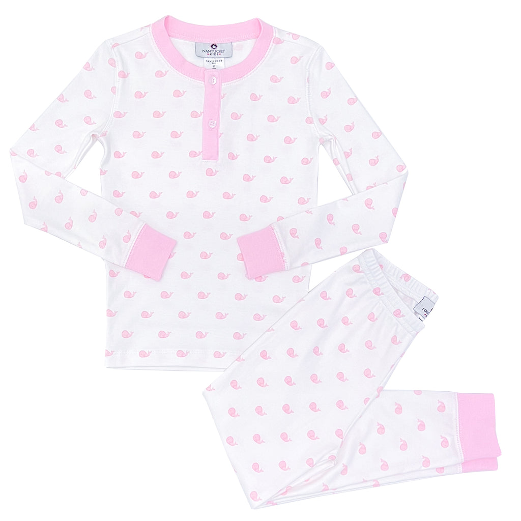 Whale Watch Pima Jammies 2-Piece Set-Primrose