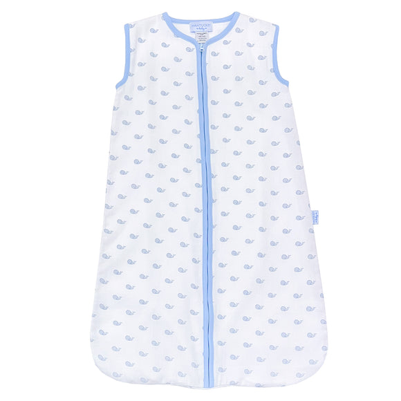 Whale Watch Muslin Pima Sleepsack-Chatham Bars Blue
