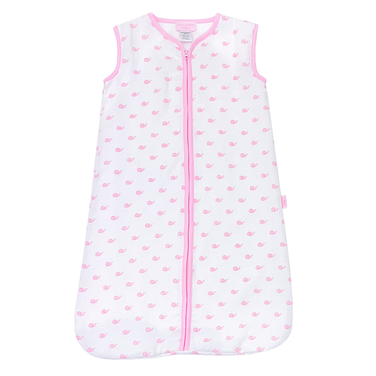 Whale Watch Muslin Pima Sleepsack-Primrose