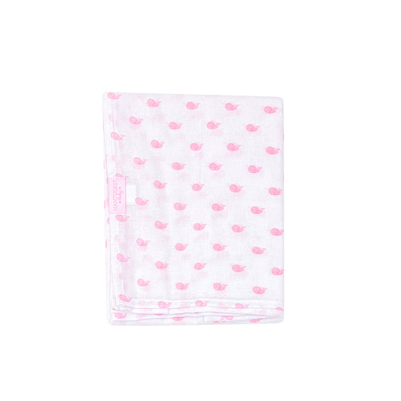 Whale Watch Muslin Swaddle-Primrose