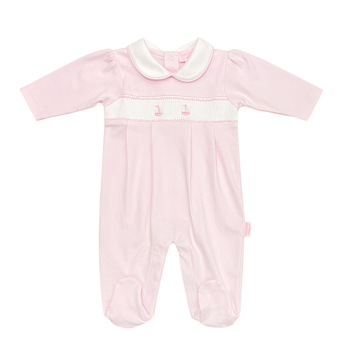 Set Sail Smocked Footed Romper-Primrose