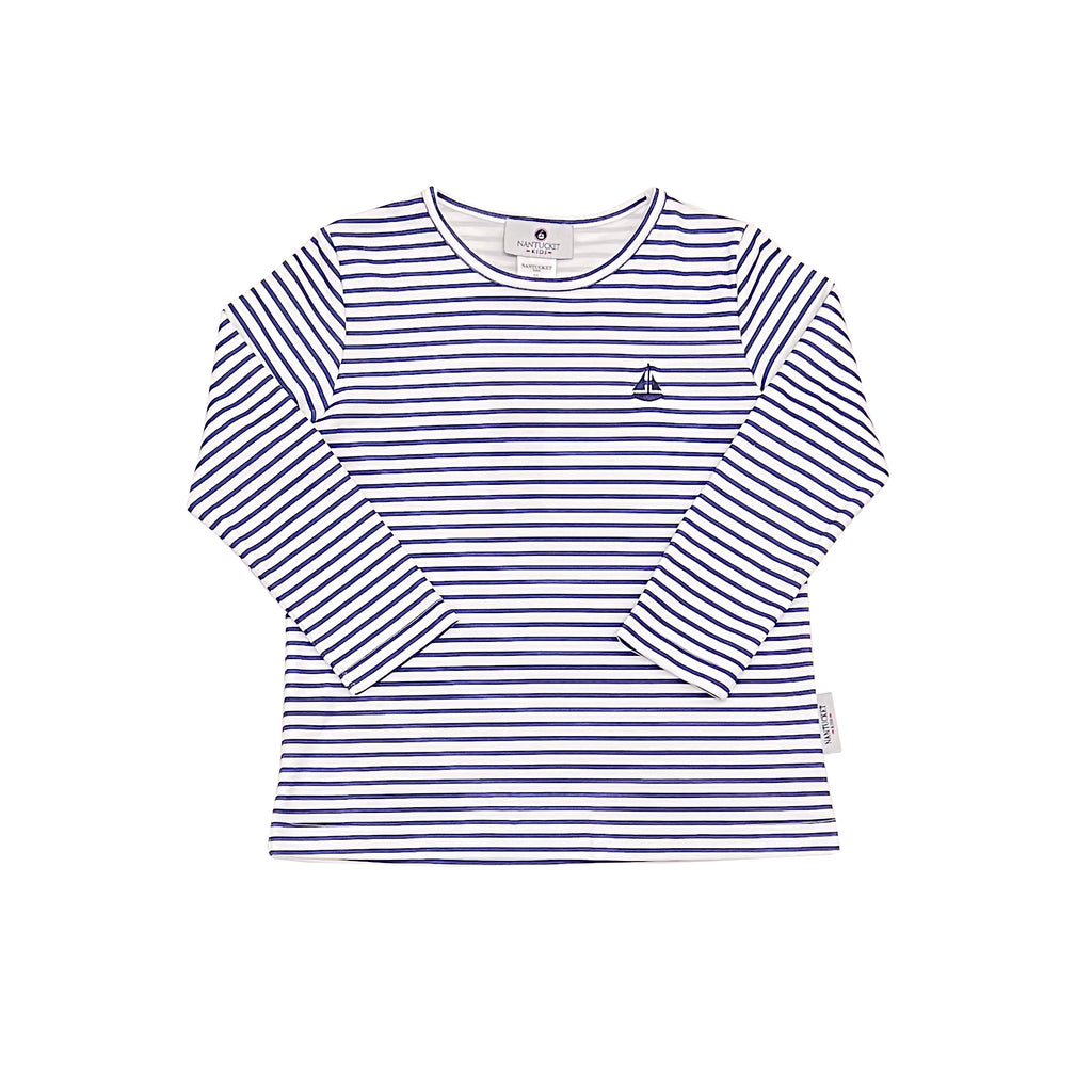 Pima Play Tee-Portside Stripe Navy