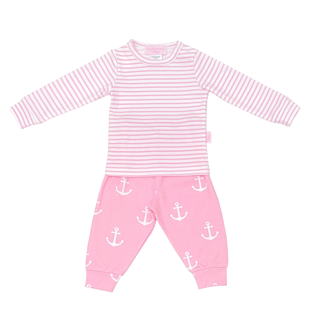 Anchors Aweigh Top & Pant Set-Peony