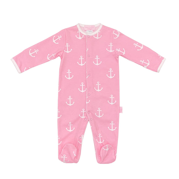 Anchors Aweigh Pima Romper-Peony