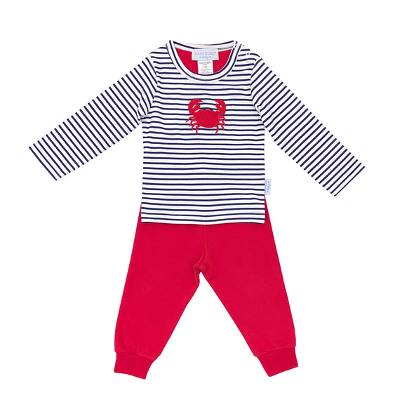 Anything But Crabby Top & Pant Set-Nautical Navy