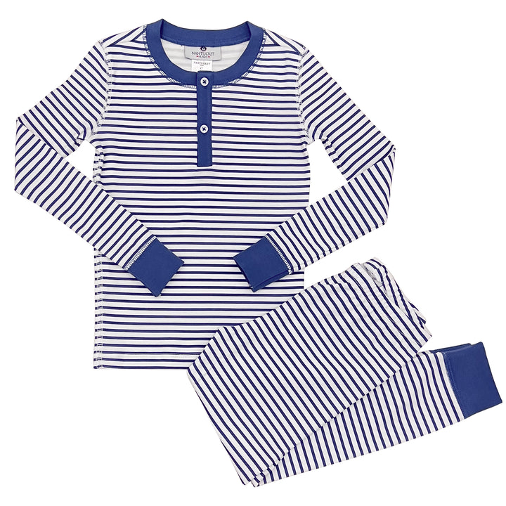 Portside Stripe Jammies 2-Piece Set-Nautical Navy