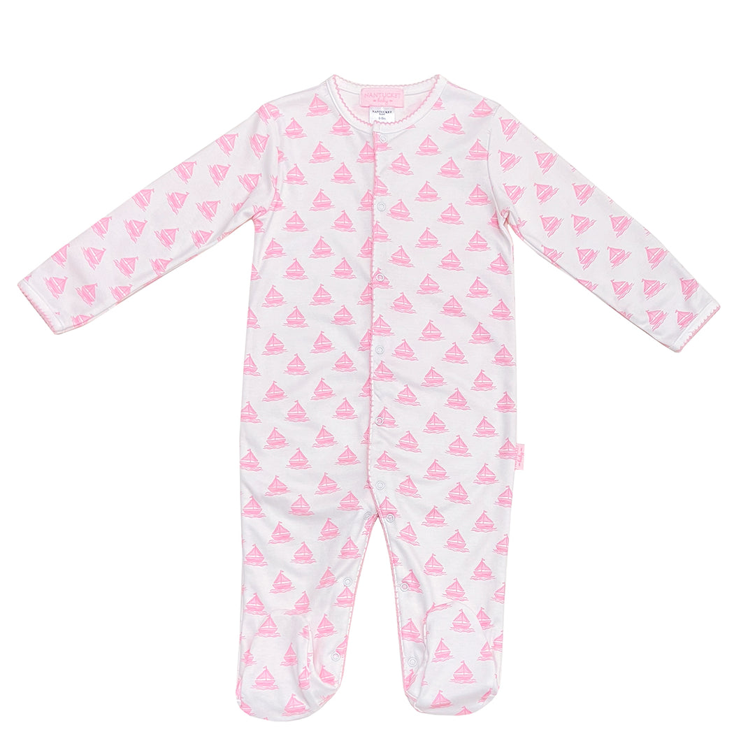 Fairwinds Pima Romper-White/Peony