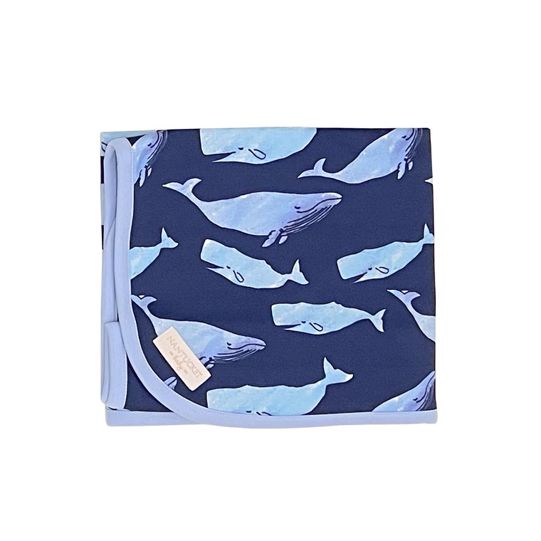 Watercolor Whales Pima Blanket