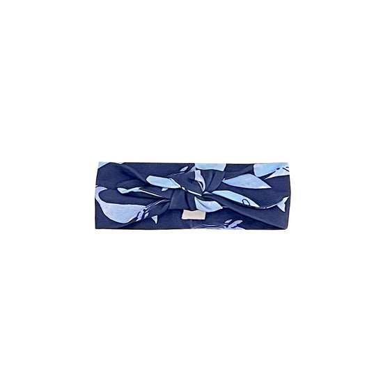 Watercolor Whales Knot Wrap Headband
