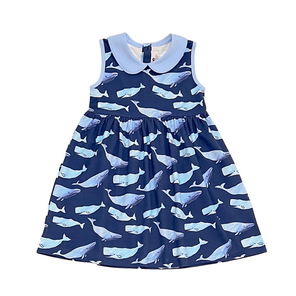 Watercolor Whales Pima Play Dress