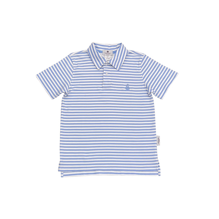 Set Sail Pima Polo-Hydrangea Blue Stripe