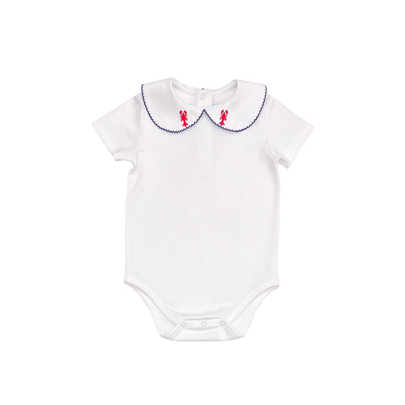 New England Lobster Embroidered Collar Bodysuit