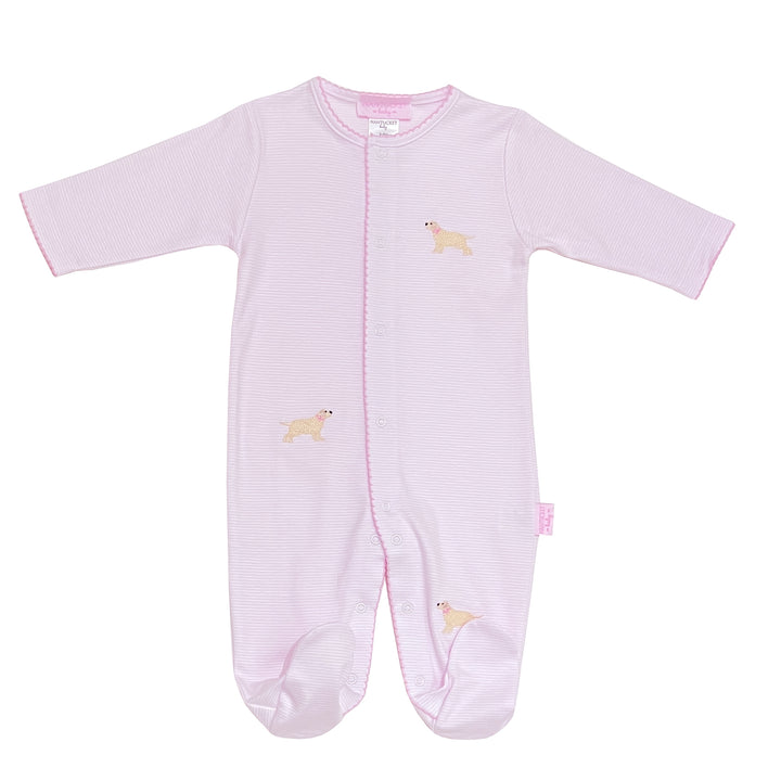 Goldie The Retriever Embroidered Footed Romper