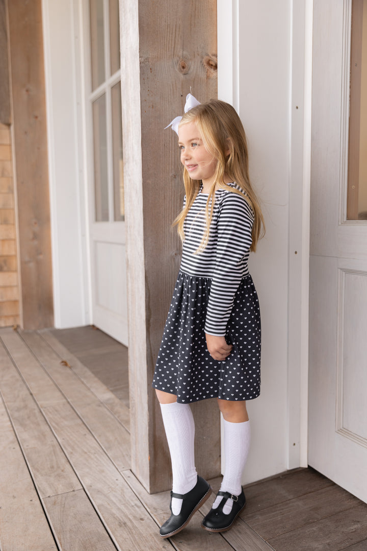 Hearts Boat Neck Dress