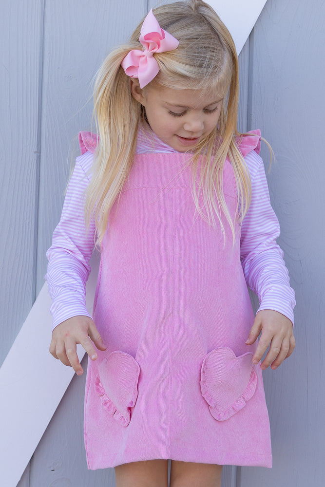 I Heart You Corduroy Jumper Dress
