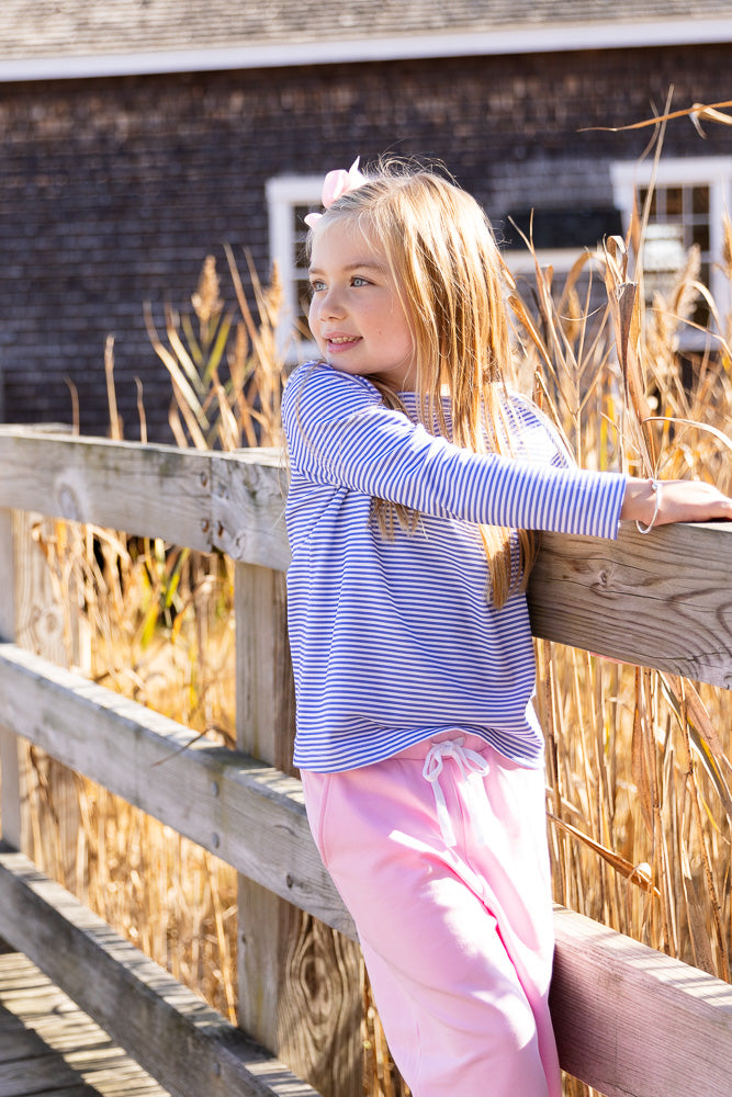 Boat Neck Pima Play Tee-Periwinkle Stripe
