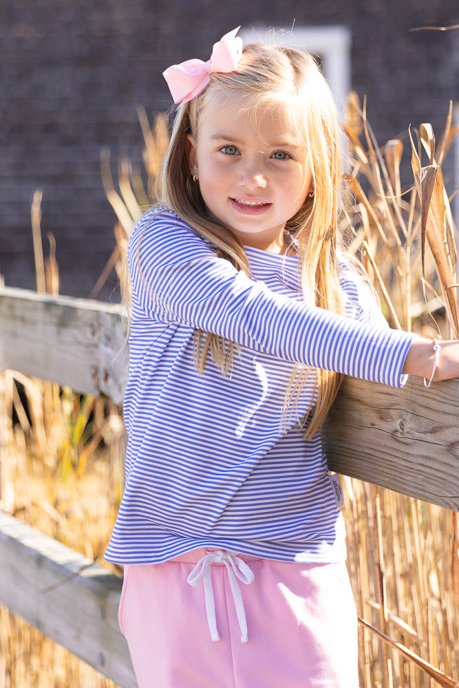 Boat Neck Pima Play Tee-Periwinkle Stripe