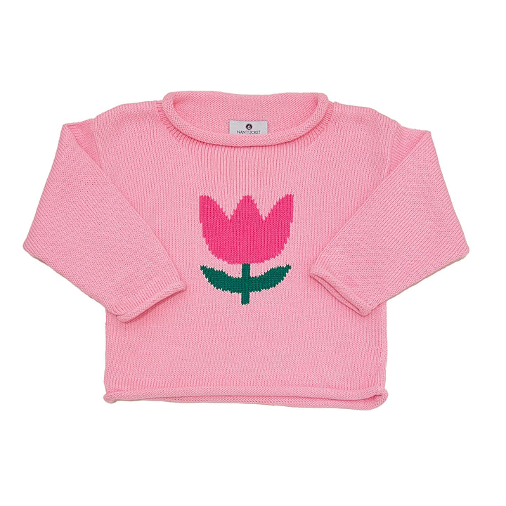 Tisbury Tulips Roll Neck Sweater
