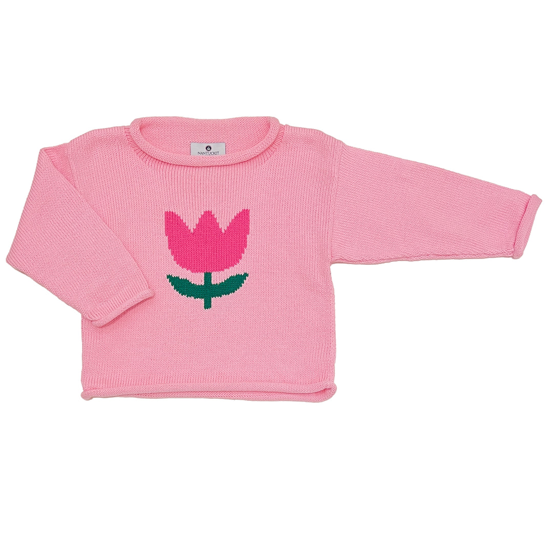 Tisbury Tulips Roll Neck Sweater