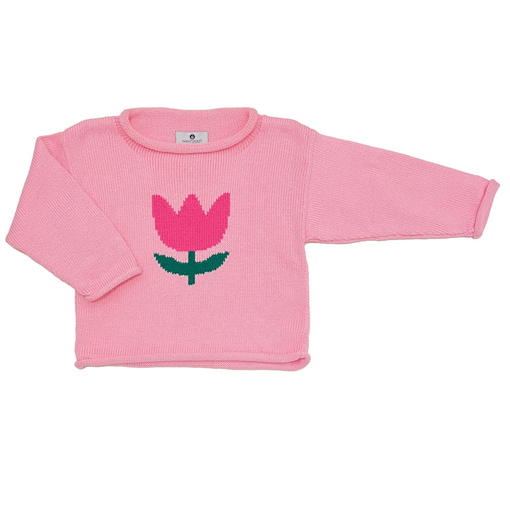Tisbury Tulips Roll Neck Sweater