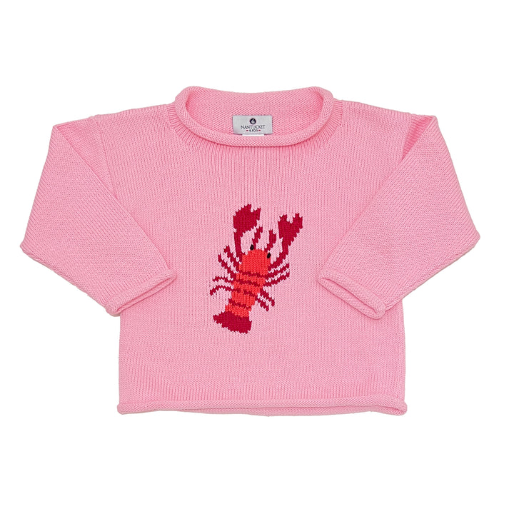 New England Lobster Roll Neck Sweater-Pink