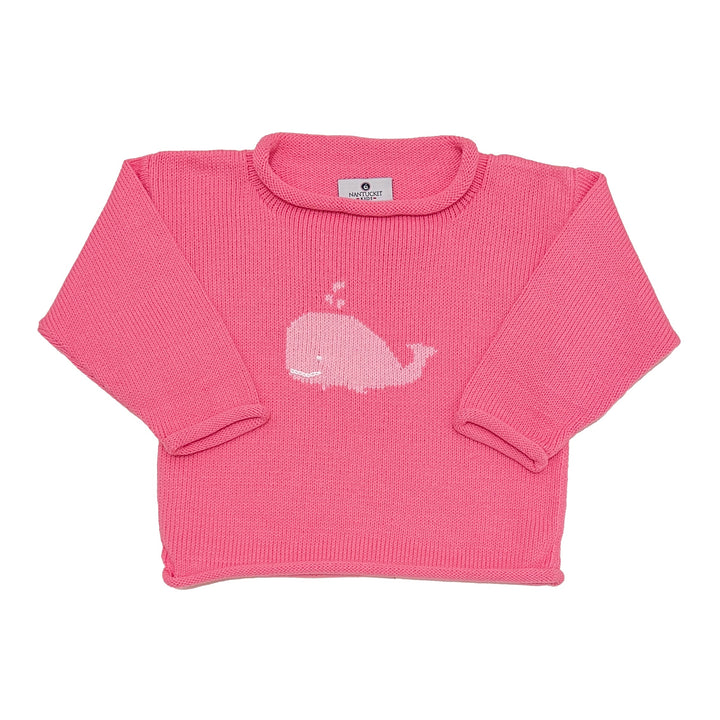 Whale Watch Roll Neck Sweater-Rose