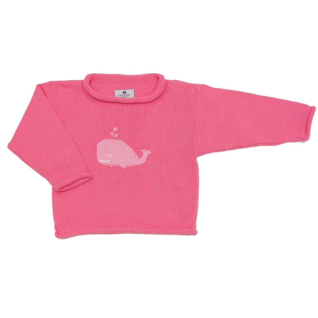 Whale Watch Roll Neck Sweater-Rose