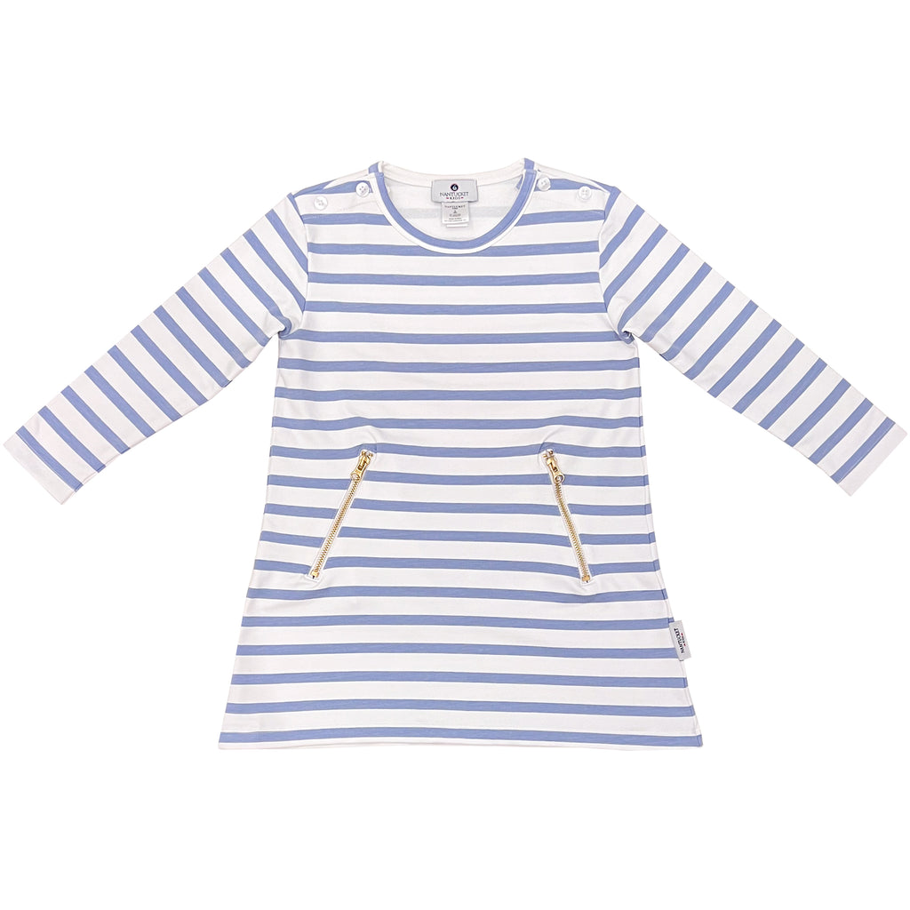 Portside Tunic Dress-Ultramarine Stripe